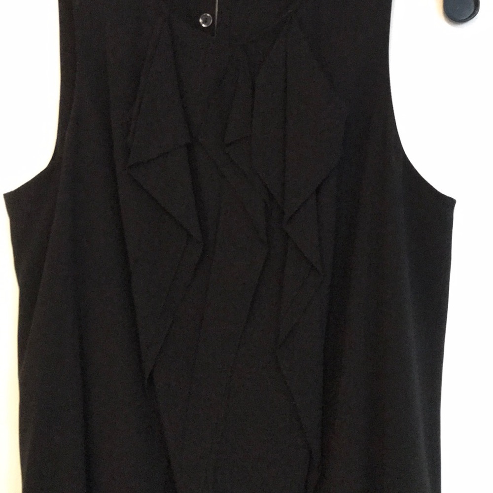 Vince Black Silk Ruffled Blouse